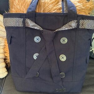 OGIO Women's Melrose Tote Laptop Bag Storm NAVY Large Buttons Pockets